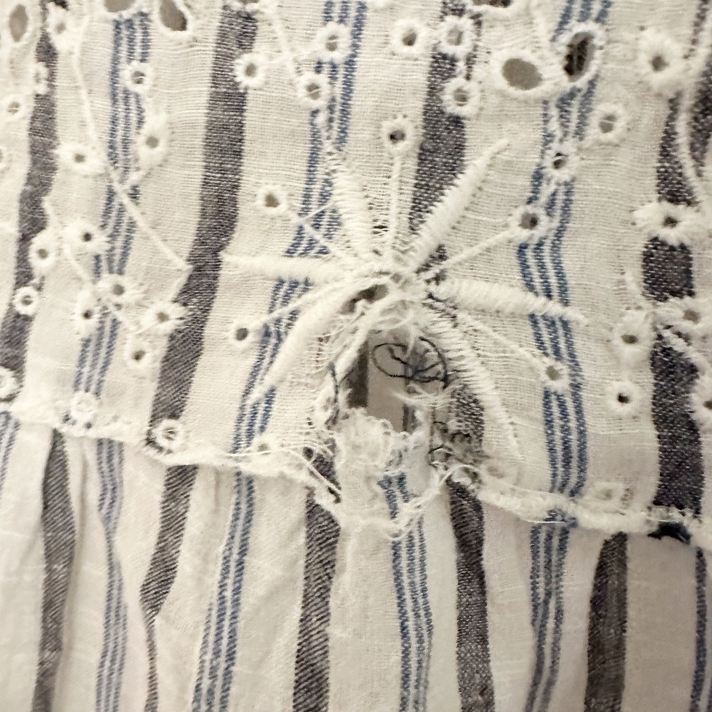 LoveShackFancy Peasant Blouse Striped w/ Pompoms XS - Picture 11 of 11